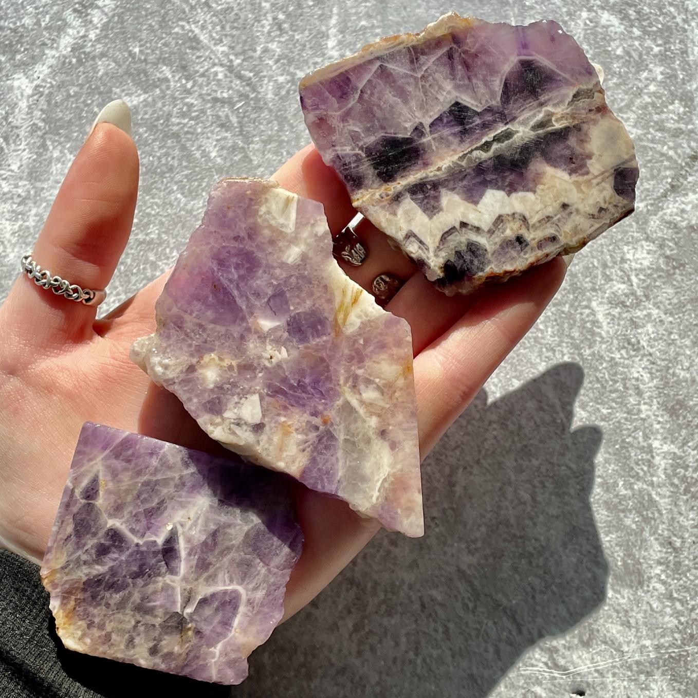 Rough - Slab - Chevron Amethyst - 1KG Rough - Slab - Chevron Amethyst - 1KG